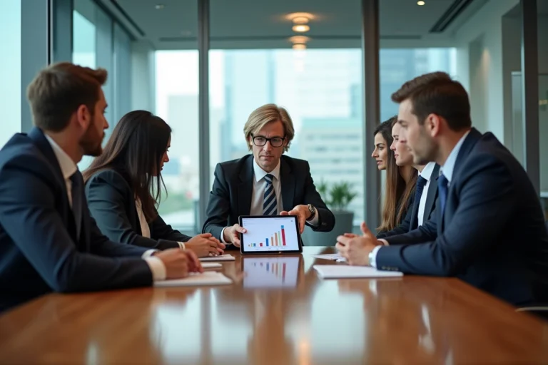 Groupe de professionnels en réunion d'affaires